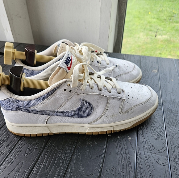 Nike Dunk Low Washed Denim Mens Size 14 FN6881-100 - Picture 3 of 14